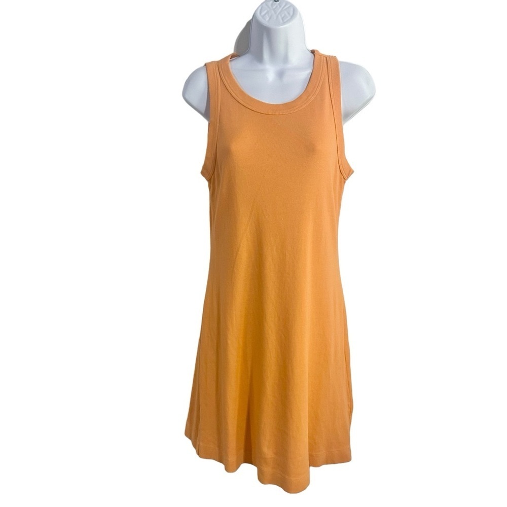 Michael Stars Eliza Orange Sleeveless Crewneck Tank Mini Dress Size Small - Picture 2 of 5